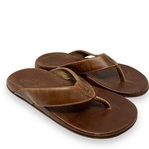 Men’s Olukai Auinala Leather Sandal Sz 8